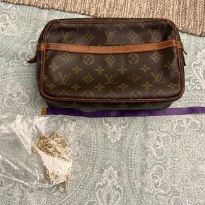 Authentic Louis Vuitton crossbody bag on gold chain